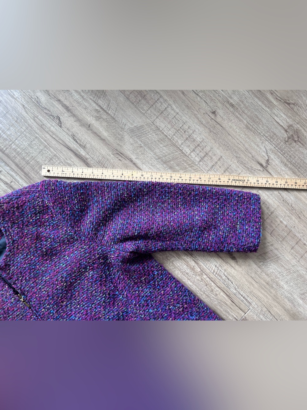 Wool blend Koret textured multi-color tweed jacket zip front closure Bouclé - Picture 3 of 9